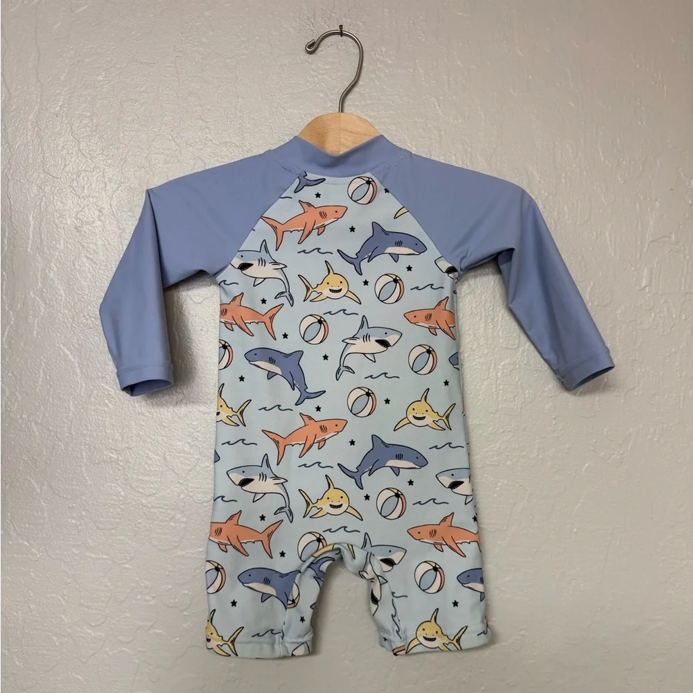 $23 ADD ON caden lane shark rashguard‎ 6-12M Zara Hanna Andersson Janie and Jack